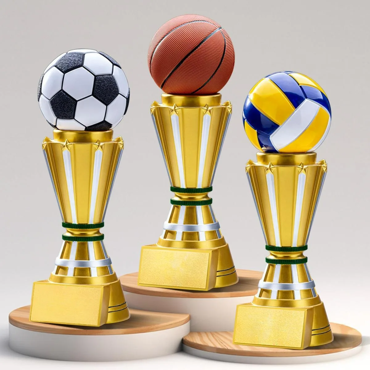 Large Basketball Trophy Football Custom School Competition Award MVP Gold Silver Bronze Sports Day Sports Can Be Printed