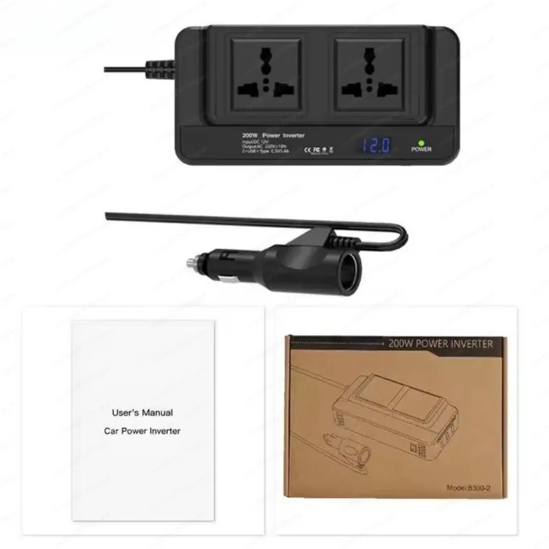 200W car inverter 12V/24V to 110V/220V power converter PD20W fast charging - view 4