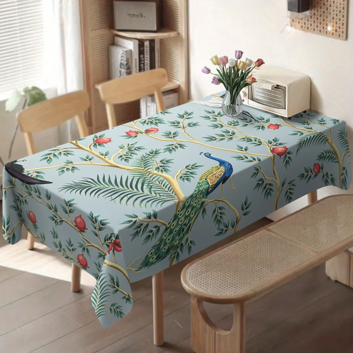 Cute Ice Cream Pattern Polyester Tablecloth - Fun Dining Table Cover, Lovely Home Kitchen Decor for Daily Use