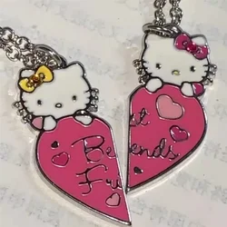 Sanrio Olá Kitty Cartoon Casal Colar, bonito Clavícula Cadeia, Camisola Cadeia, Presente de aniversário, Melhor Amigo Pingente, Ins Estilo