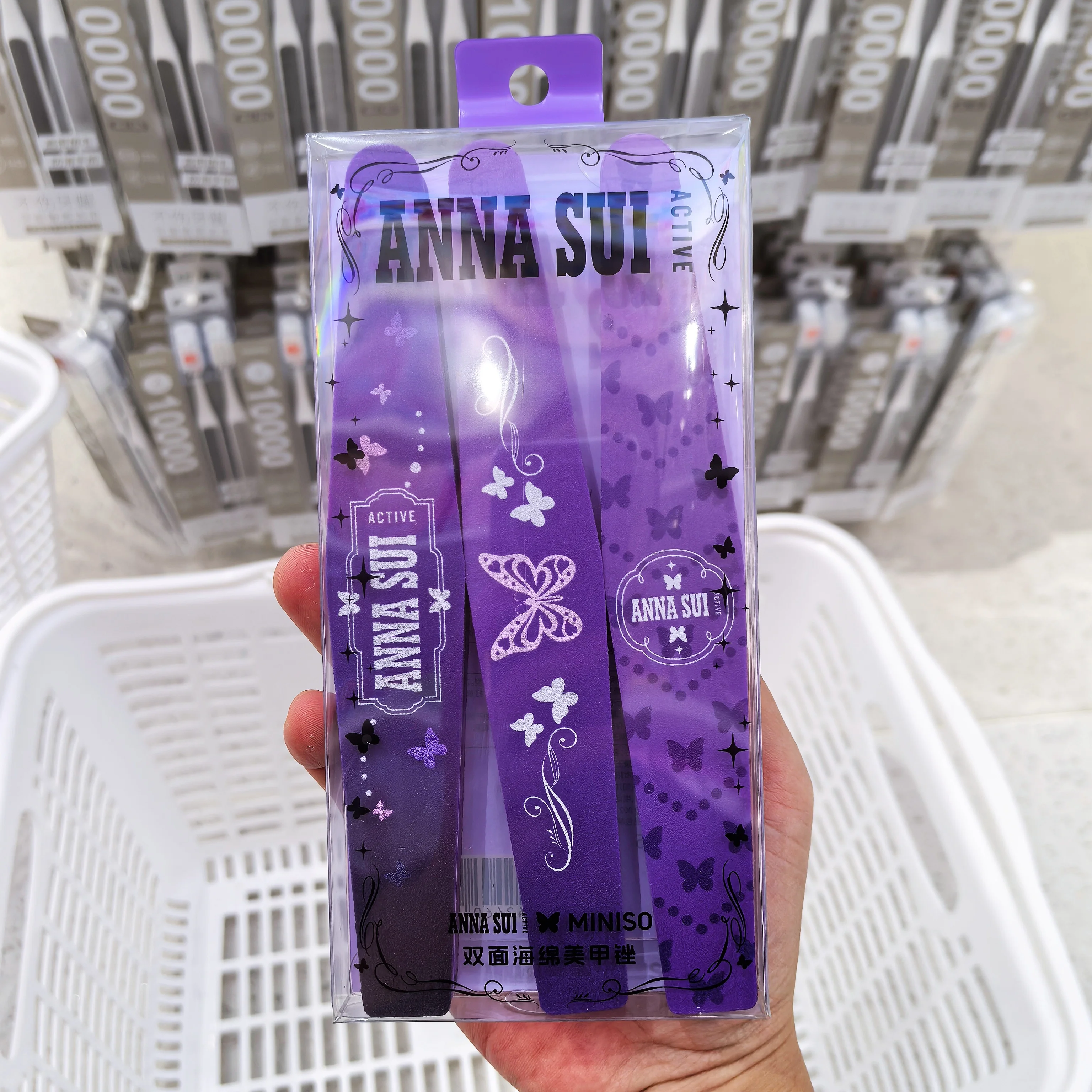 

Anna Sui Sport Collection Double Sided Sponge Nail File & Buffer 2 in 1, 3 Pack Manicure Tools