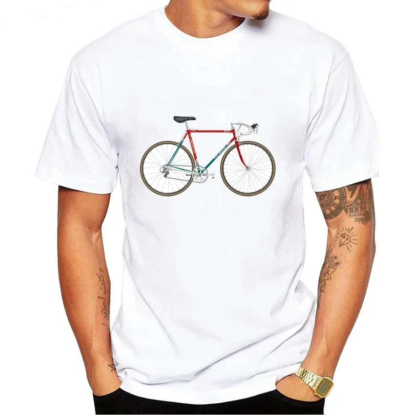 Summer Men Short Sleeve Vintage CoIIaction Of The Marco Pantani Bike From 1998 Print T-Shirt Boy Casual White Tees Bicycles Tops