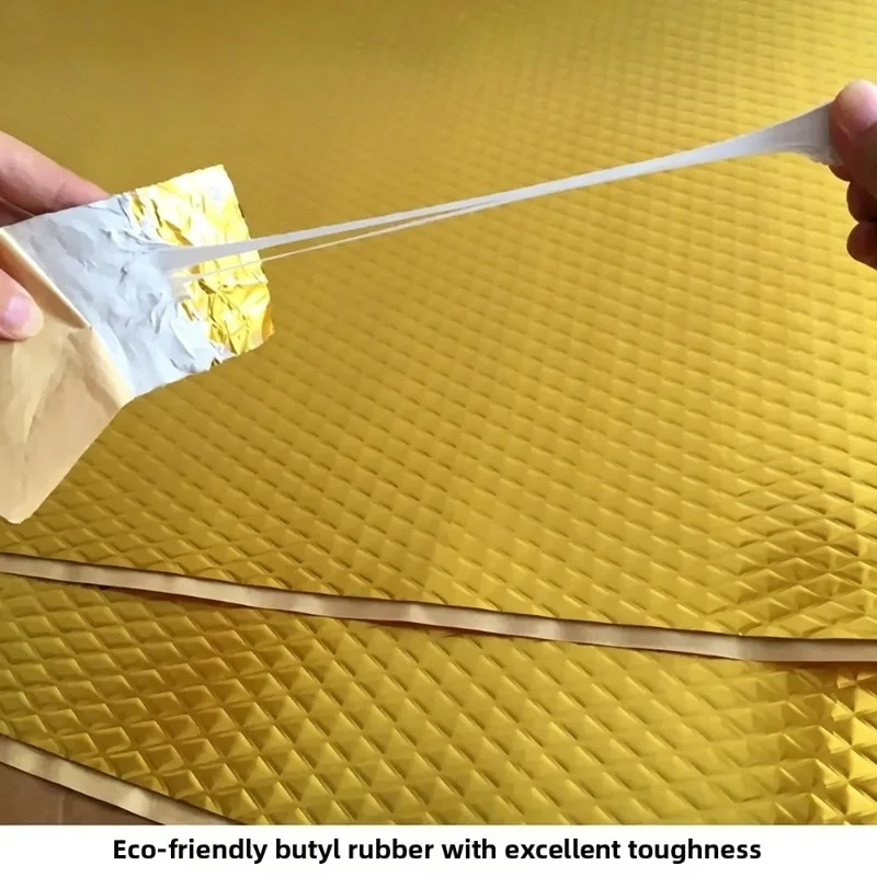 Car Sound Deadening Mat Butyl Rubber Sound Proofing Damping Sheet Golden Foil Noise Insulation Vibration Dampener for Door Trunk