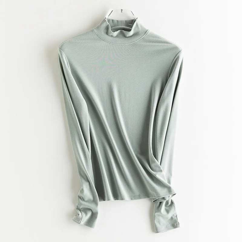 SuyaDream, Damen-T-Shirt, 28 % Wolle, 37 % Baumwolle, lange Ärmel, solides Basic-Thermo-Shirt, Herbst-Winter-Top 2025, Herbst-Winter-Top – Detail 20