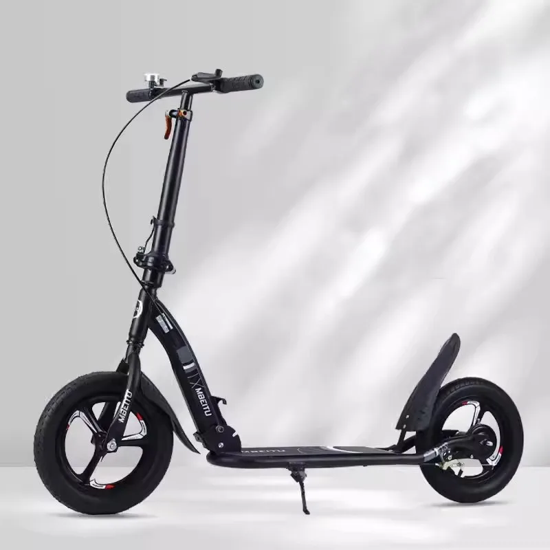 Kick Scooter for Children, Fold Design, 12 Inch Wheels Air-Filled Tires, Wide Foot Deck, Rear Wheels Brakes