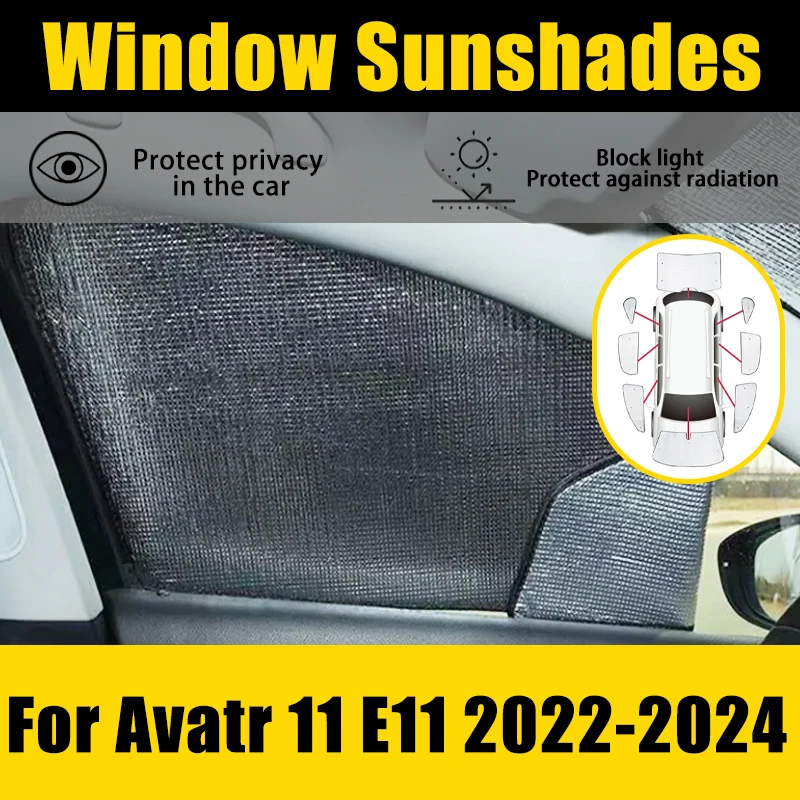 For Avatr 11 E11 2022 2023 2024 Anti-UV Cover Sun Visor Car Parasol Window Protector Windshield Sunshade Coverage Accessories