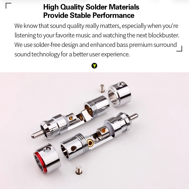 4 szt. Rodowane wtyczka RCA złącze HiFi wtyczka RCA Adapter Jack do 10mm kabel do wzmacniacza Audio złącze męskie głośnik