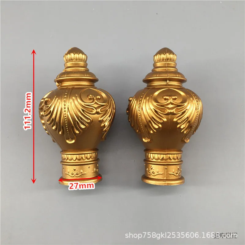 

10Pcs Gold Roman Curtain Rod Finials 26-28mm Diameter Refined Blowmolded Design Easy Install Stable Fit Plastic Curtain Rail