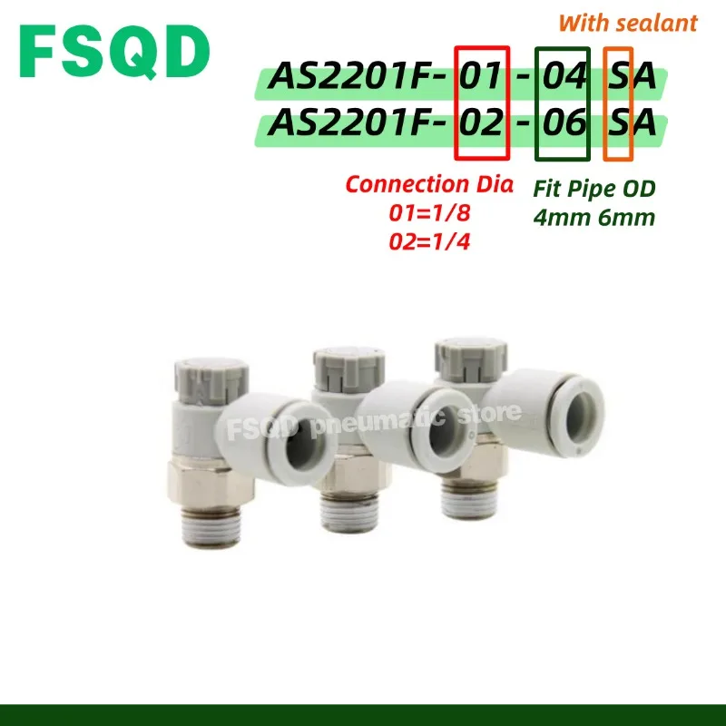 AS2201F-01-02-03-04-04SA-06SA-08SA-10SA-06SD AS3201F-01-06SA-08SA-10SA-12SA-B Speed Control Throttle Valve AS Series