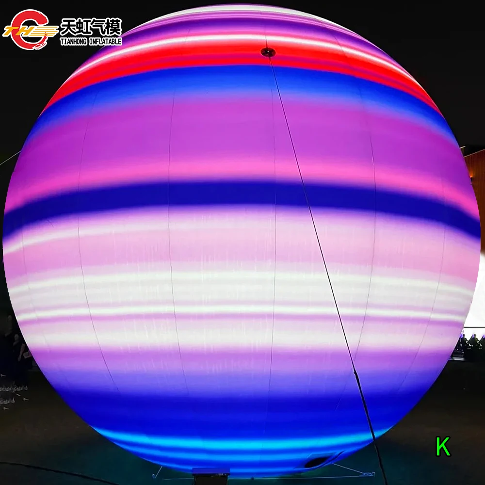 

Outdoor Advertising Full Printing Giant Inflatable Space Ball Colorfull Jupiter Planet in Solar System with Blower and Lighting