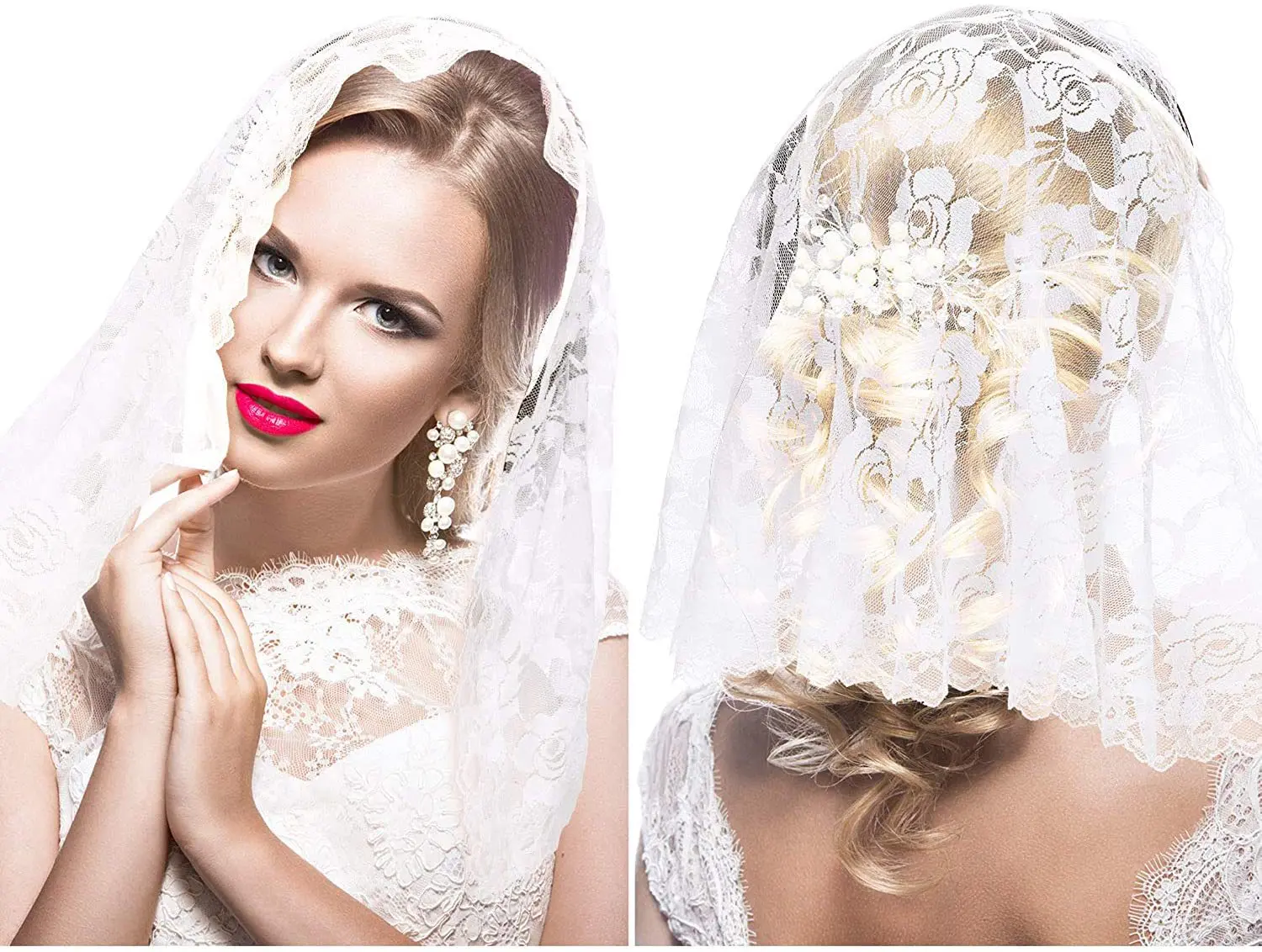 Bridal Veil Lace Headscarf Muslim Headwear Short Cape Single Layer Veil