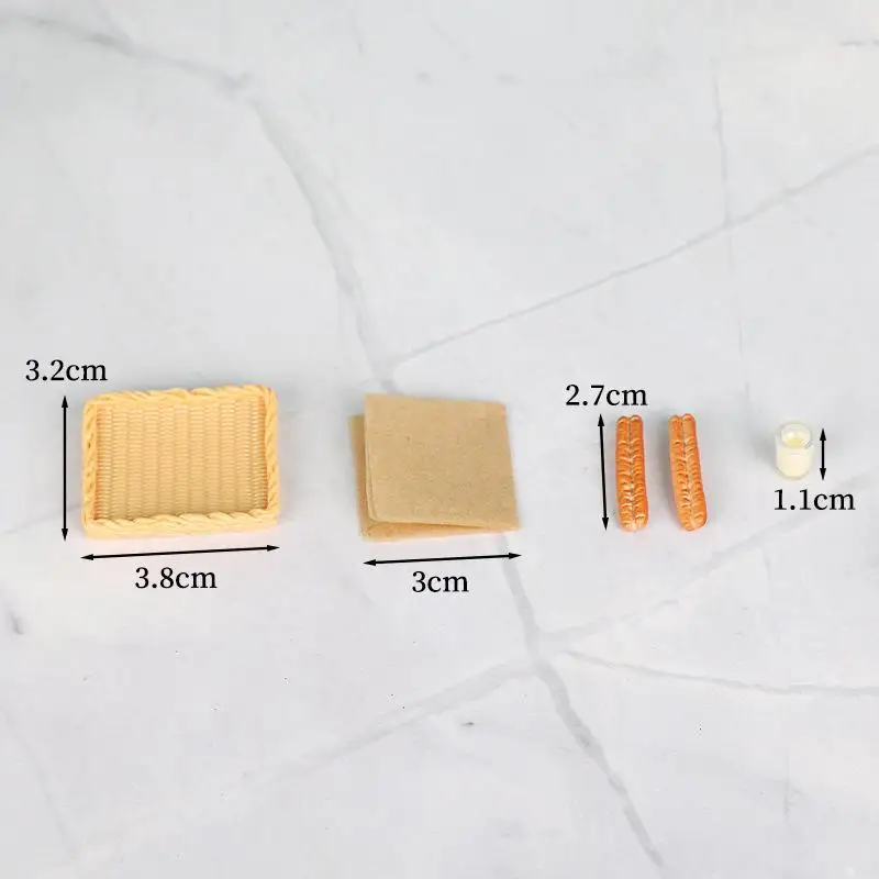 5 pçs casa de boneca acessórios cozinha ornamentos em miniatura para casa de bonecas leite soja e massa frita varas conjunto fingir jogar brinquedo modelo