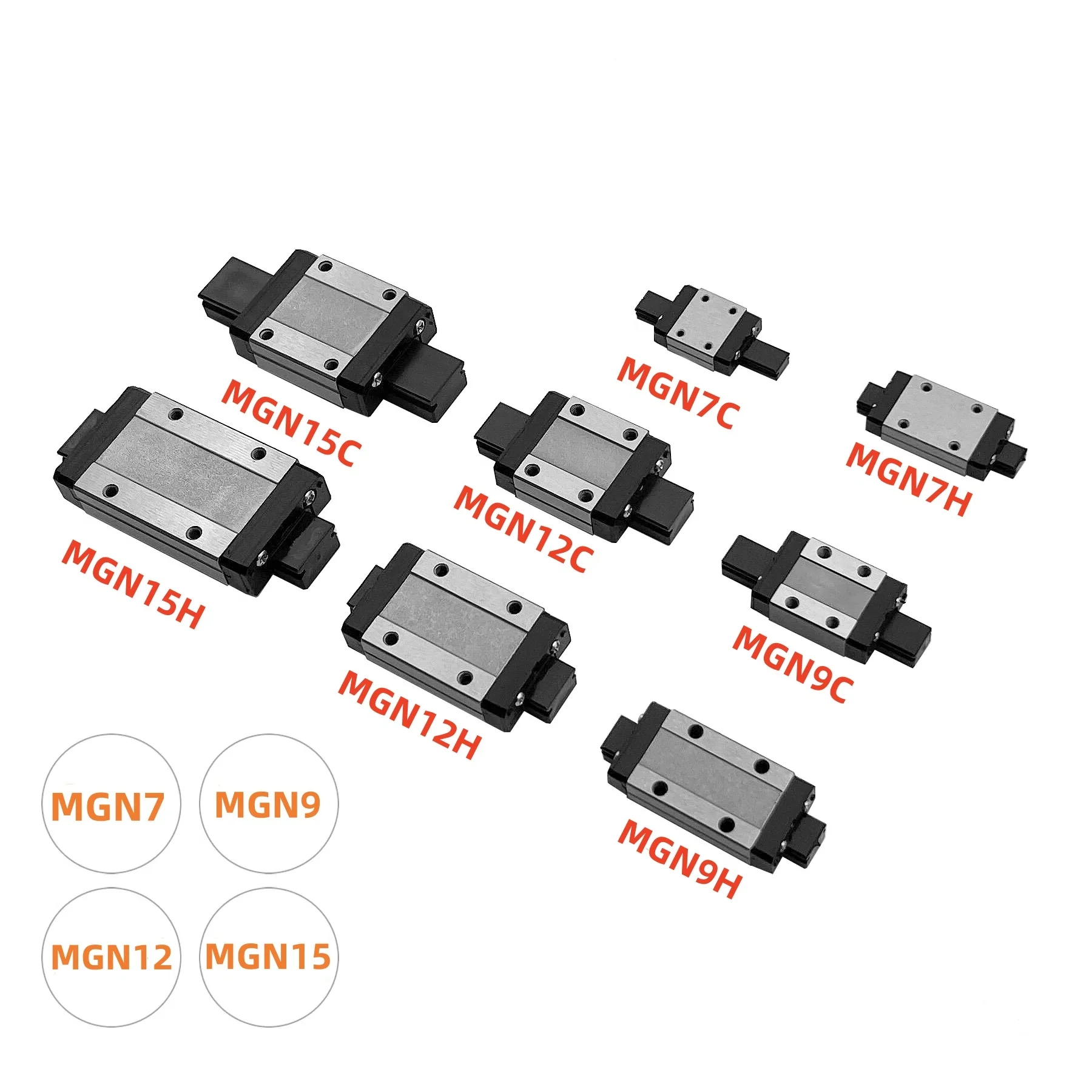 1 linear guide+1 carriage 3D Printer part  MGN7C MGN9C MGN12H MGN15C  miniature linear rail slide MGN7H MGN12C300/350/400mmMGN9H