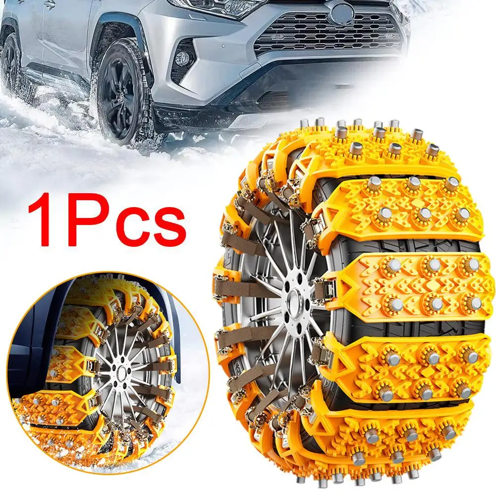 New Anti Slip Wheel Tire Snow Chains Car Winter Outdoor Tire Anti Grip Chains Skid Winter Wheels Yellow D0h2