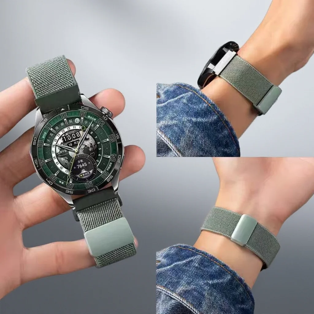 18-mm-, 20-mm- und 22-mm-Armband für Samsung Galaxy Watch 7, 6, 5, 4, Pro, Classic, Active 2, elastisches, gewebtes Armband, Huawei Watch 4, GT 3.