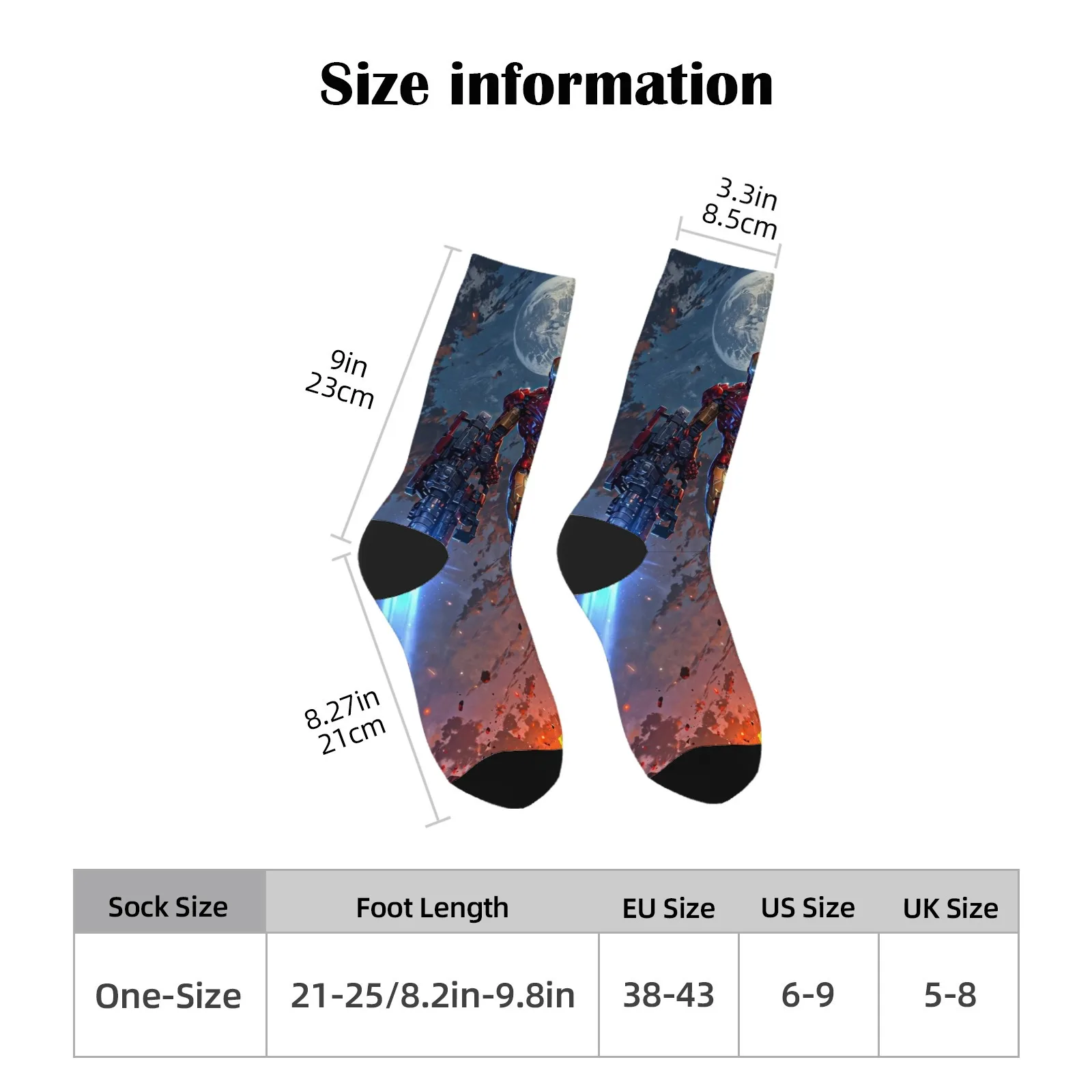 Iron Man thème Harajuku imprimer à la mode respectueux de la peau confortable équipage chaussettes de Compression unisexe rue Hip Hop chaussettes cadeau de vacances