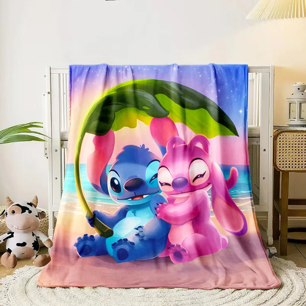 Disney Stitch portable thin blanket, Lightweight Flannel Throw for Sofa,Bed,Travel,Camping,Livingroom,Office,Couch,Chair and Bed