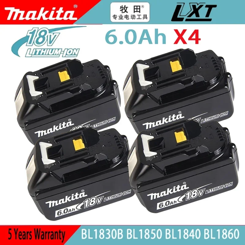 For Makita 18v 6Ah Rechargeable Lithium Ion Makita 18 v Battery With Charger Power Tool Battery BL1860BL1850 BL1830