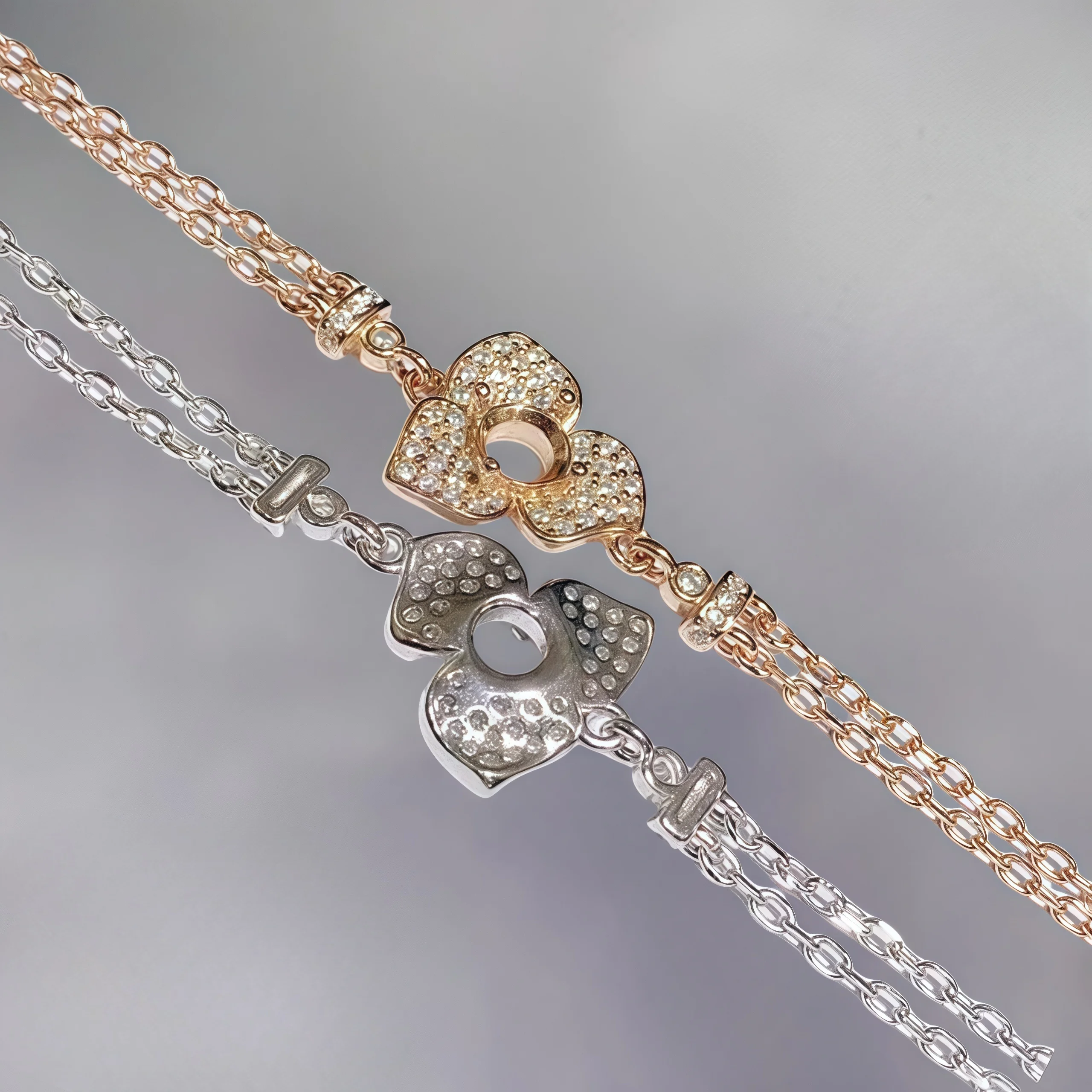 إعداد 5mmCircle Stone S925 فضة DIY حامل فارغ سوار غرامة حلوة سحر حفلات الزفاف مجوهرات زهرة تصميم للمرأة