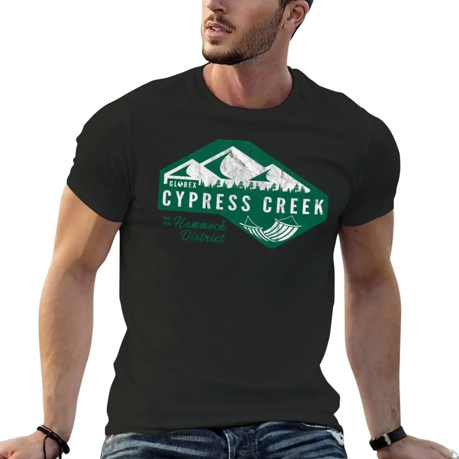 Globex Cypress Creek - Home Of The Hammock District - Hank Scorpio T-Shirt rapper graphic tees oversizeds mens cotton t shirts