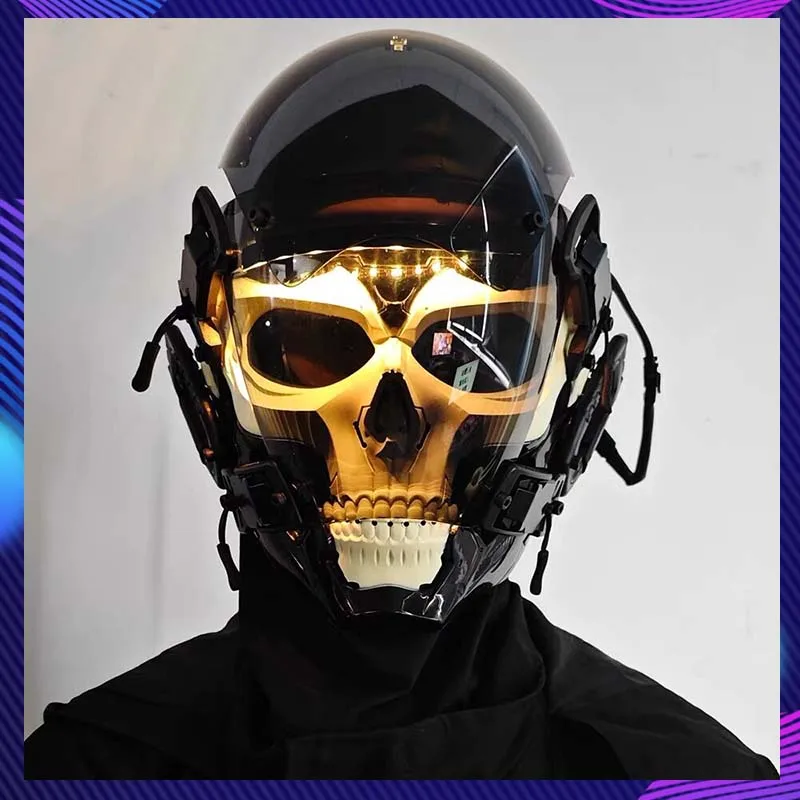 

Skeleton Mask Ghost Head Skull Mech Soldier Helmet Cosplay Costumes Carnival Party Bar Props Halloween Coser Cyber Punk Mask