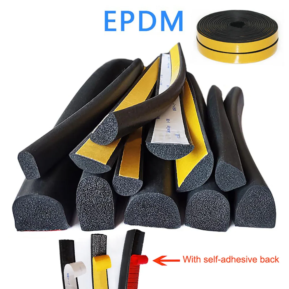 1-5M EPDM Noise Insulation Triangular Window Sealed Car Foam Rubber Seal Strip Self Adhesive Sponge Window Edge Seal Trim Cover