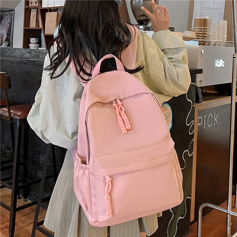 Women Backpack 2023 Spring Autumn New Schoolbags Casual Concise All-match Solid School Backpack for College Students