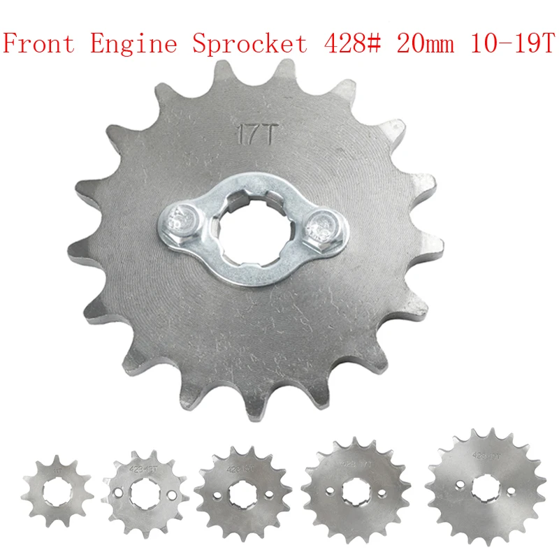 428# 20mm 10T-19T Front Engine Sprocket For KAYO BSE SSR SDG Dirt Pit Bike ATV Quad Go Kart Moped Buggy Scooter Motorcycle