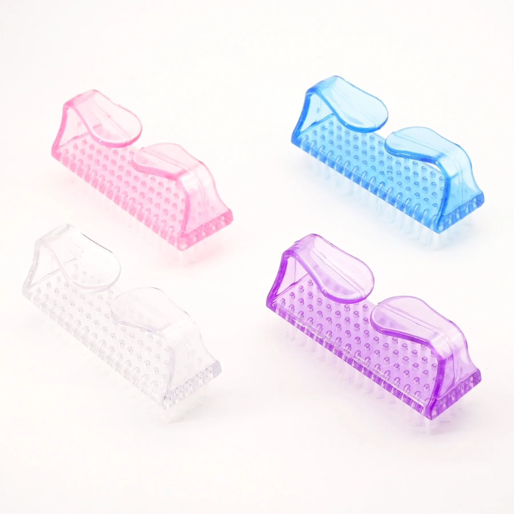 Clear Nail Brushes Durable Bristles Manicure Pedicure Cleaners Soft Remove Dust Finger Care Comprehensive Set Tools