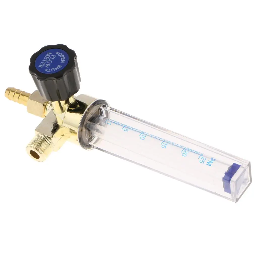 7mm Barb Argon CO2 Gas Flow Meter Regulator for Welder 1-25 Pressure 0.35MPA