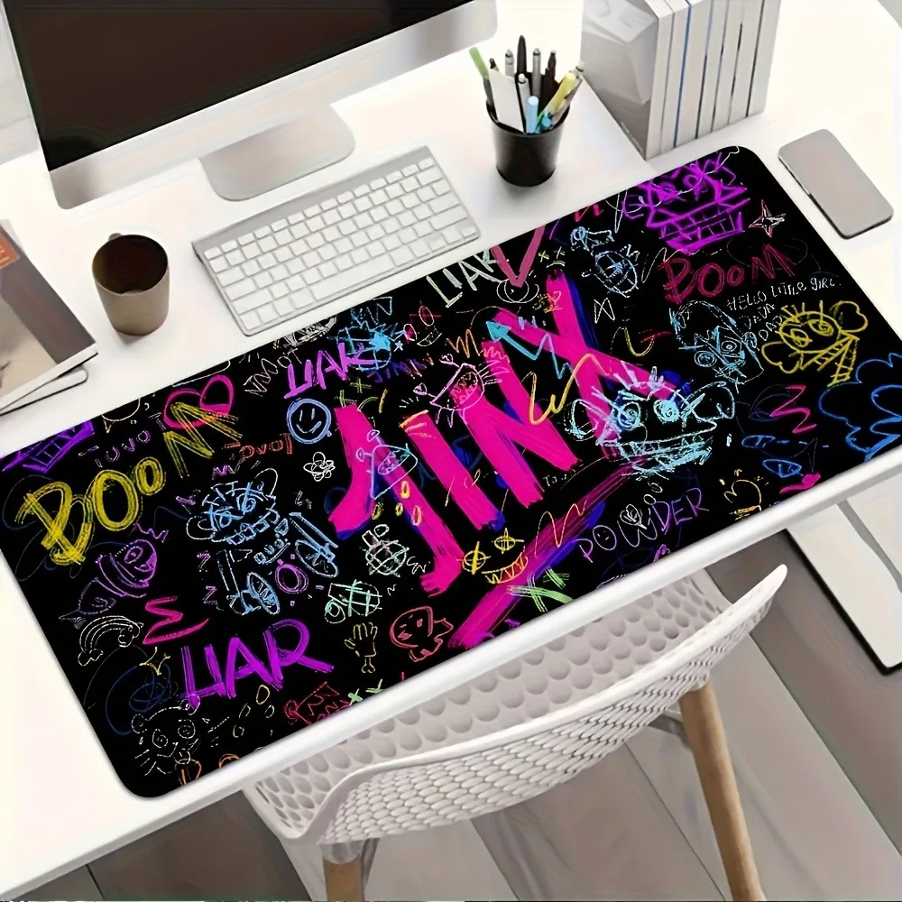 Lebendiges Doodle-Text Gaming-Mauspad Gummi Rutschfeste Glatte Schreibtischunterlage für PC Computer Büro Schule Desktop-Setup