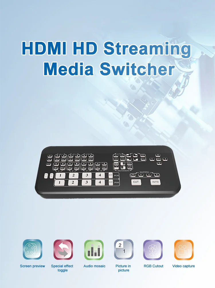 Broadcast Video Streaming Switcher Video Vmix&OBS Switcher Live Stream Mixer Video Switcher For Live And Broadcast Keyboard