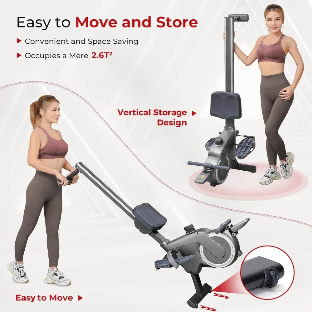 Home Rowing Machine/Maximum 350 Pound Rowing Machine/Magnetic Rowing Machine with 16 Levels of Motion Resistance