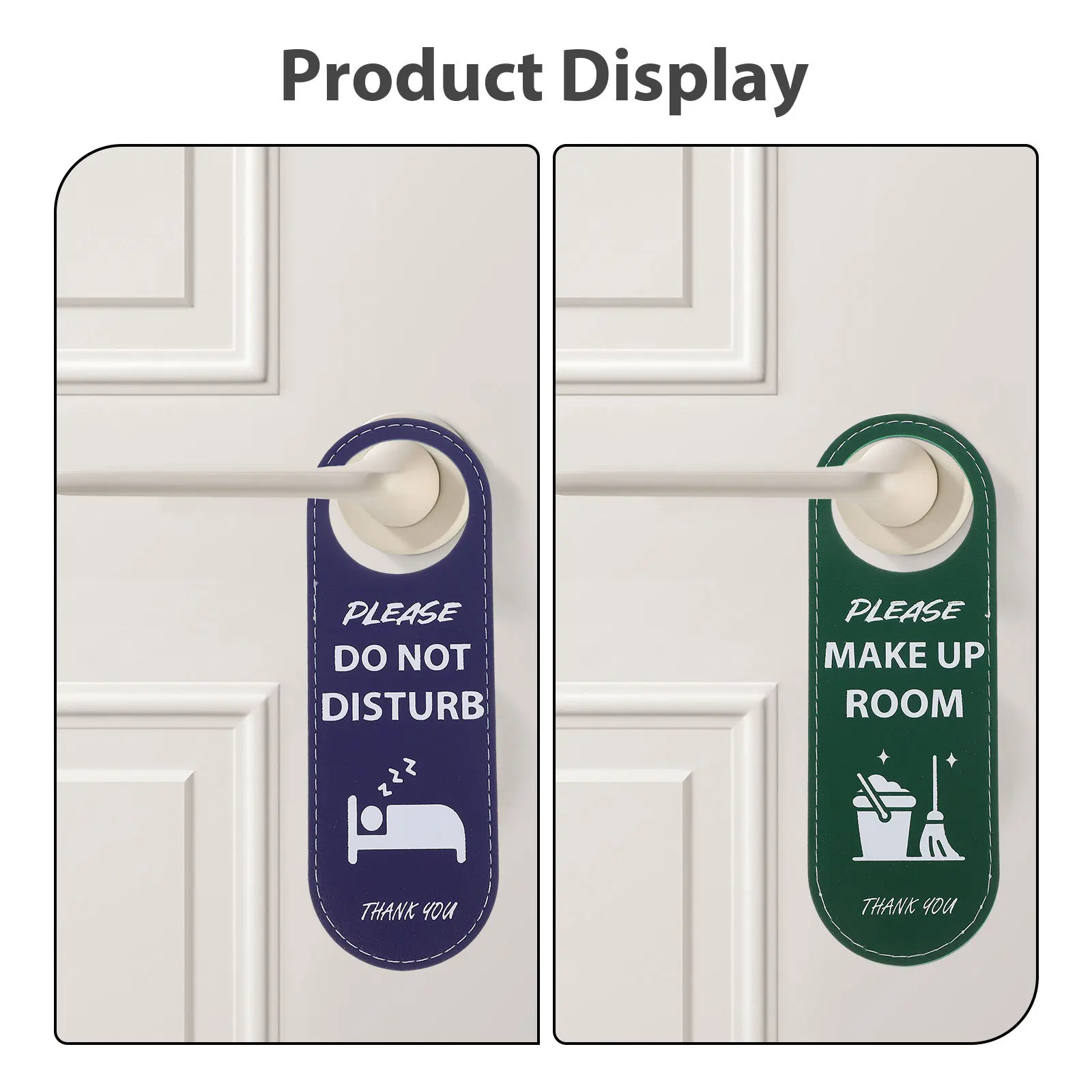 

Do Not Disturb Door Hanger Sign Hotel Hanging Doorknob Tag Reversible Pu For Hotel Guesthouse Office Use