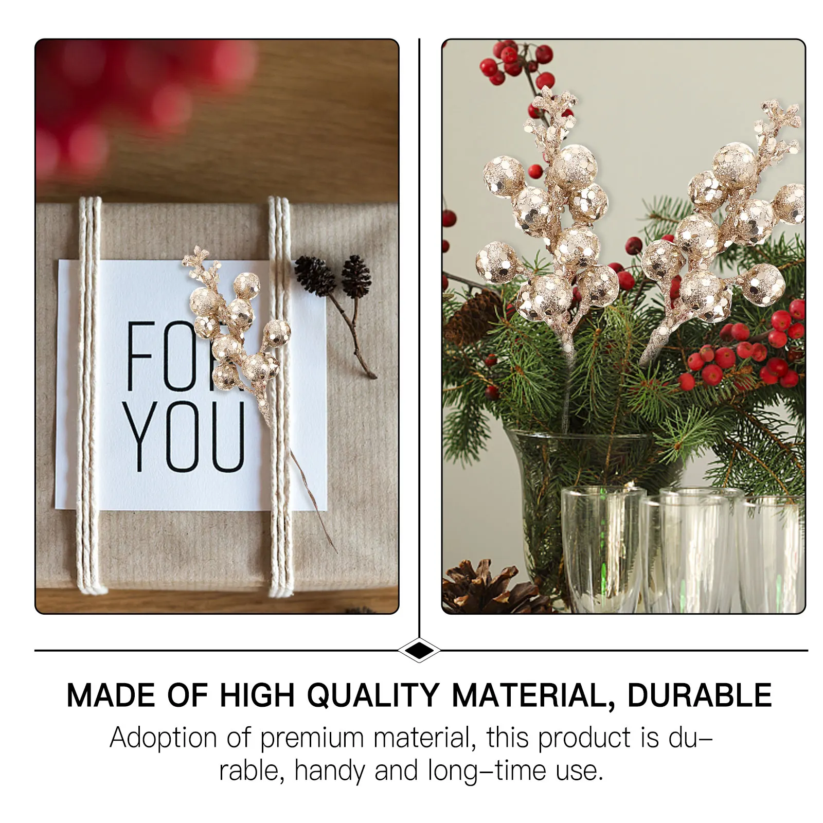 

5 Pcs Christmas Decorations Xmas Prop Ornament Tree Wire Adornment Simulation Fruit