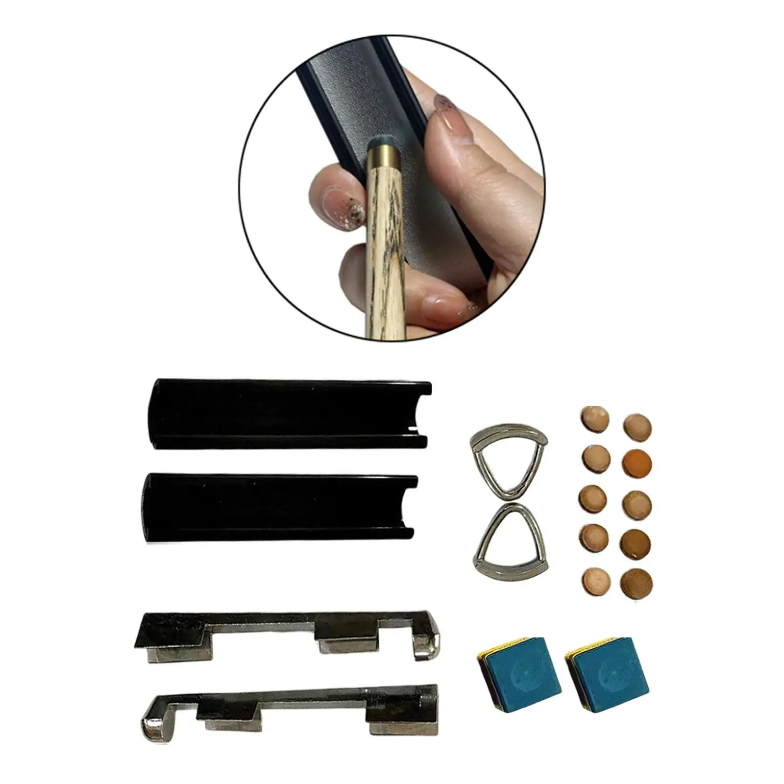 

16x Pool Cue Tip Repair Kit Billiards Cue Stick Snooker Portable Pool Table