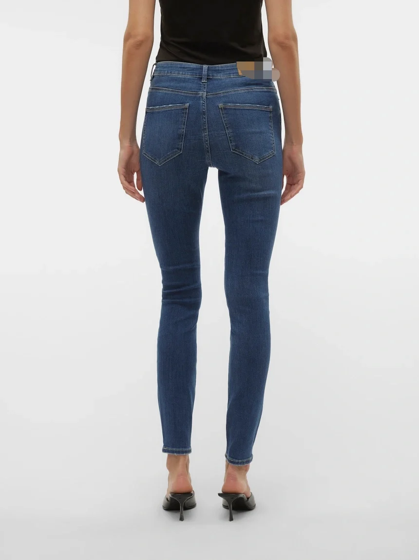 

High Waist Stretchy Slimming Denim Capri Pants Women's plus Size Casual Sle Four Seasons Wear High Waist Long Jeans