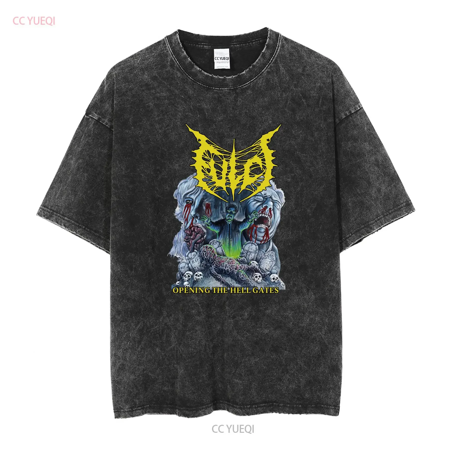 Fulci Band Opening The Hell Gates For Fan Black All Size T Shirt vintage Washed Casual fashion Top Everyday Wear graphic Soft