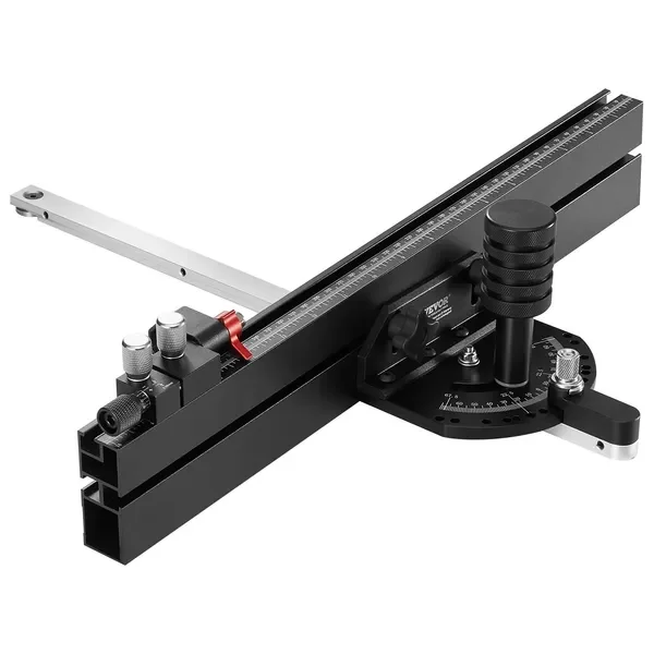

Precision Miter Gauge, Standard Slot 3/4'' x 3/8'', Aluminum Alloy Table Saw Miter Gauge with 18 in Grating 15 Angle Stops