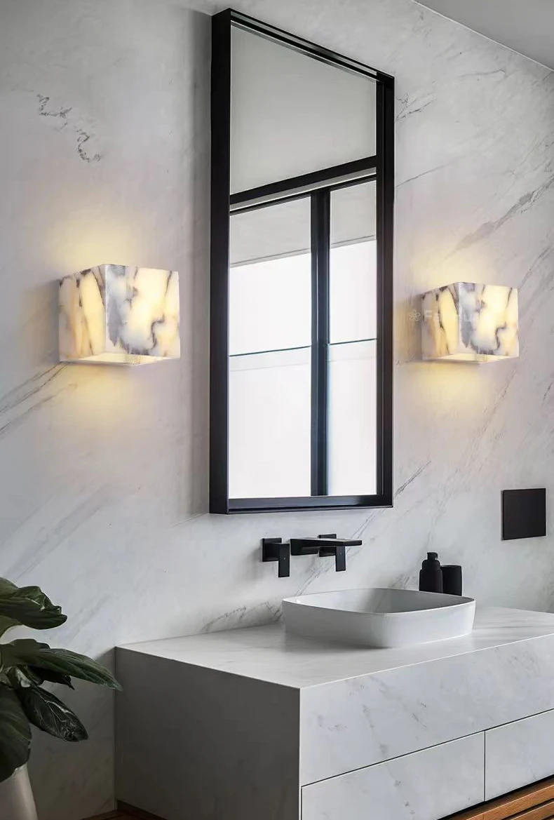 Cube Cuboid Natural Stone Wall Light Art Design Indoor
