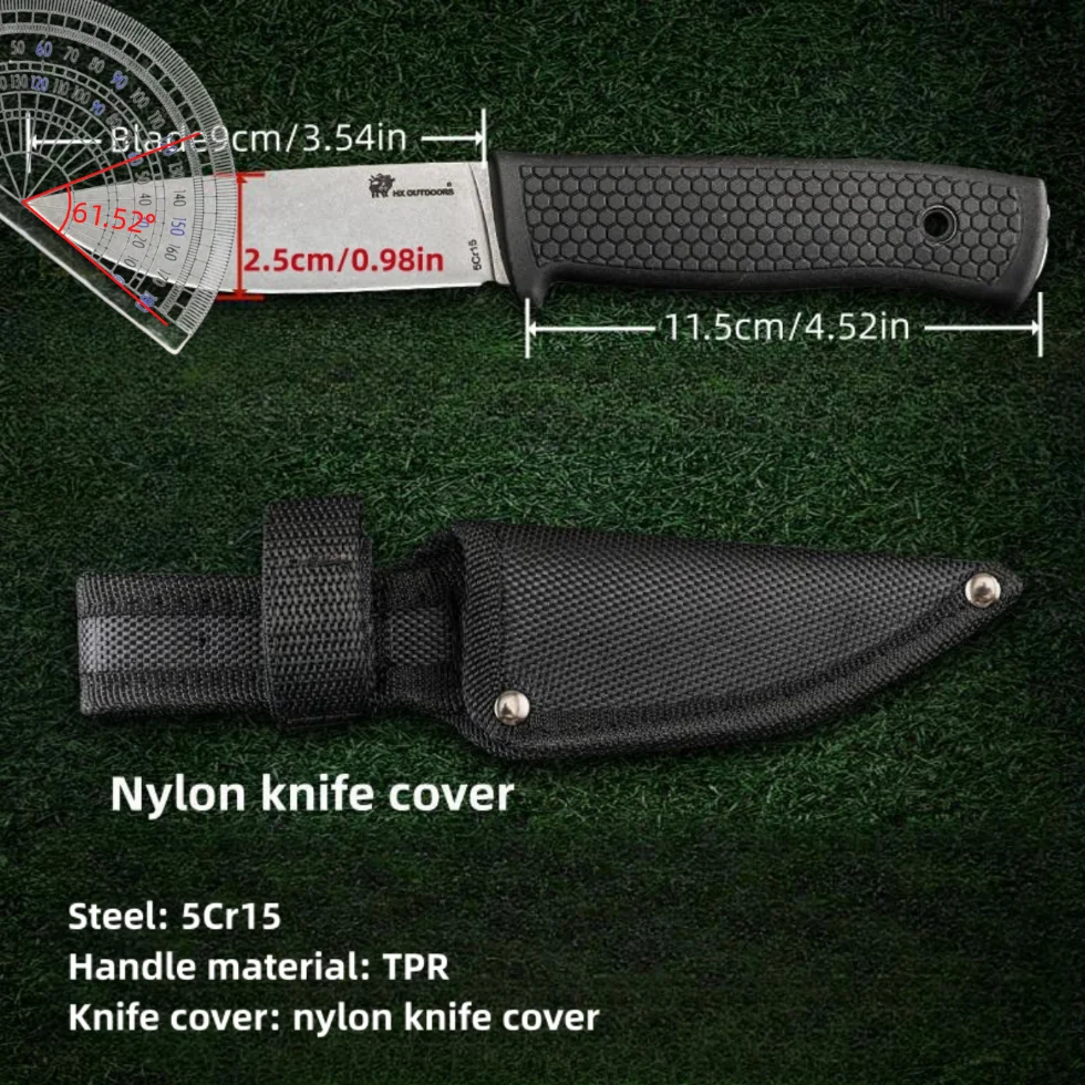 New High Hardness Folding Portable With Wooden Handle, Multi-purpose Camping Survival Stainless Steel Knife EDC