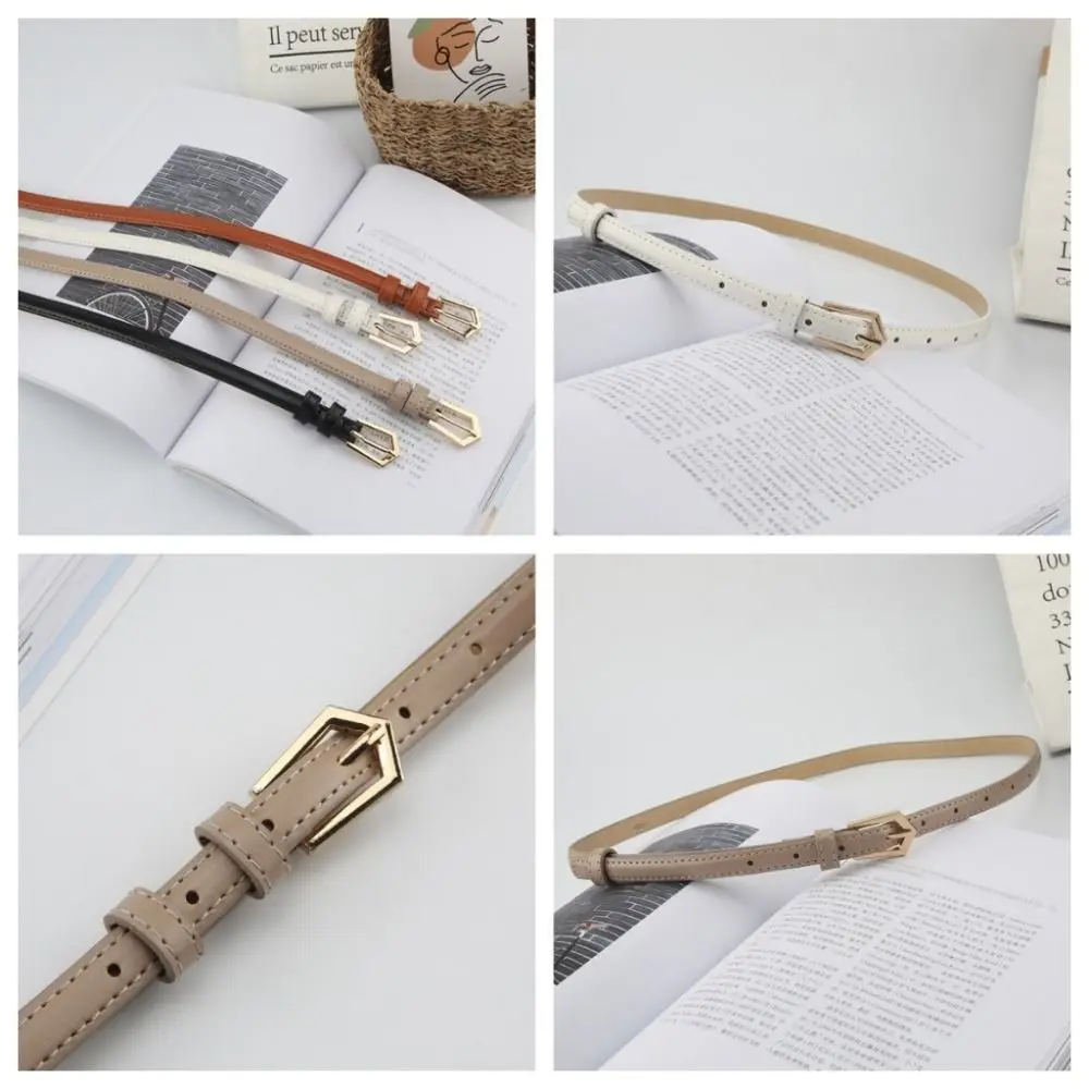 

Simple Women's PU Leather Belt Versatile Fashion Pin Buckle Thin Belt Trendy Waistband