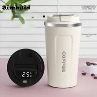 Smart Thermos Bottle for Coffee, LED Temperature Display, Thermal Mug, Insulated Tumbler, 380ml, 510ml