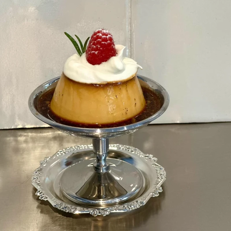 

LMM retro stainless steel high foot dessert cup high value Internet celebrity ice cream cup