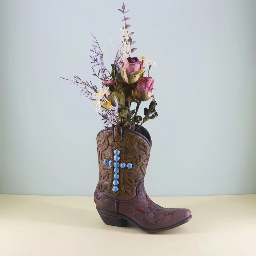 Kreative Stiefelförmige Vasen aus Kunstharz, Blumentopf, Wohnzimmer-Tischdekoration, Blumenarrangement, Hydroponischer Pflanzenbehälter – Detail 7