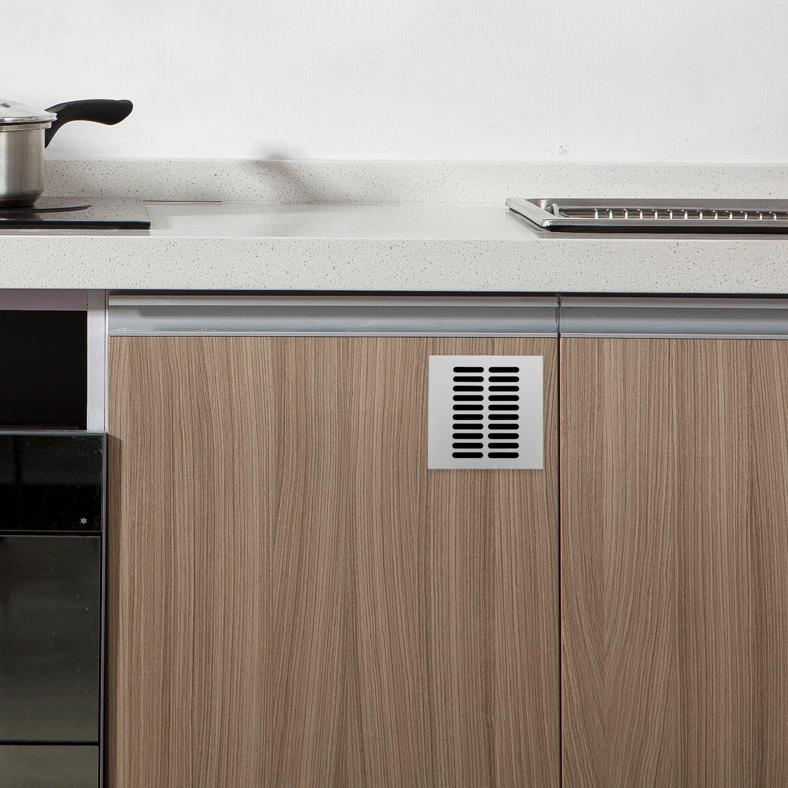 

4Pcs Cabinet Vent Grille Aluminum Alloy Square Airflow Control Cover for Closet Kitchen Bathroom Wardrobe Shoe Cabinet