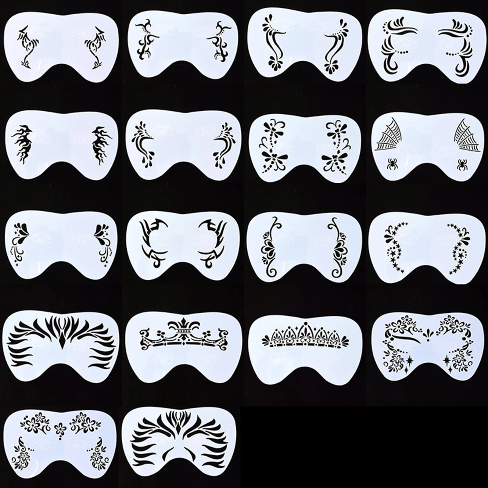 Face Painting Templates for Holiday Halloween Premium Material Multiple Pattern DIY Party Makeup Supplies Lightweight Reusable