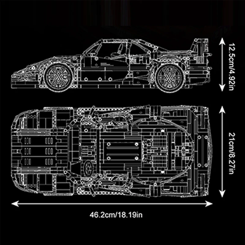 ชุดตัวต่อรถแข่งดริฟท์อัตโนมัติ F40 2688 ชิ้น ชุดตัวต่อรถสปอร์ตซูเปอร์คาร์สีแดงความเร็วสูง ของเล่นสำหรับเด็กผู้ชายและผู้ใหญ่