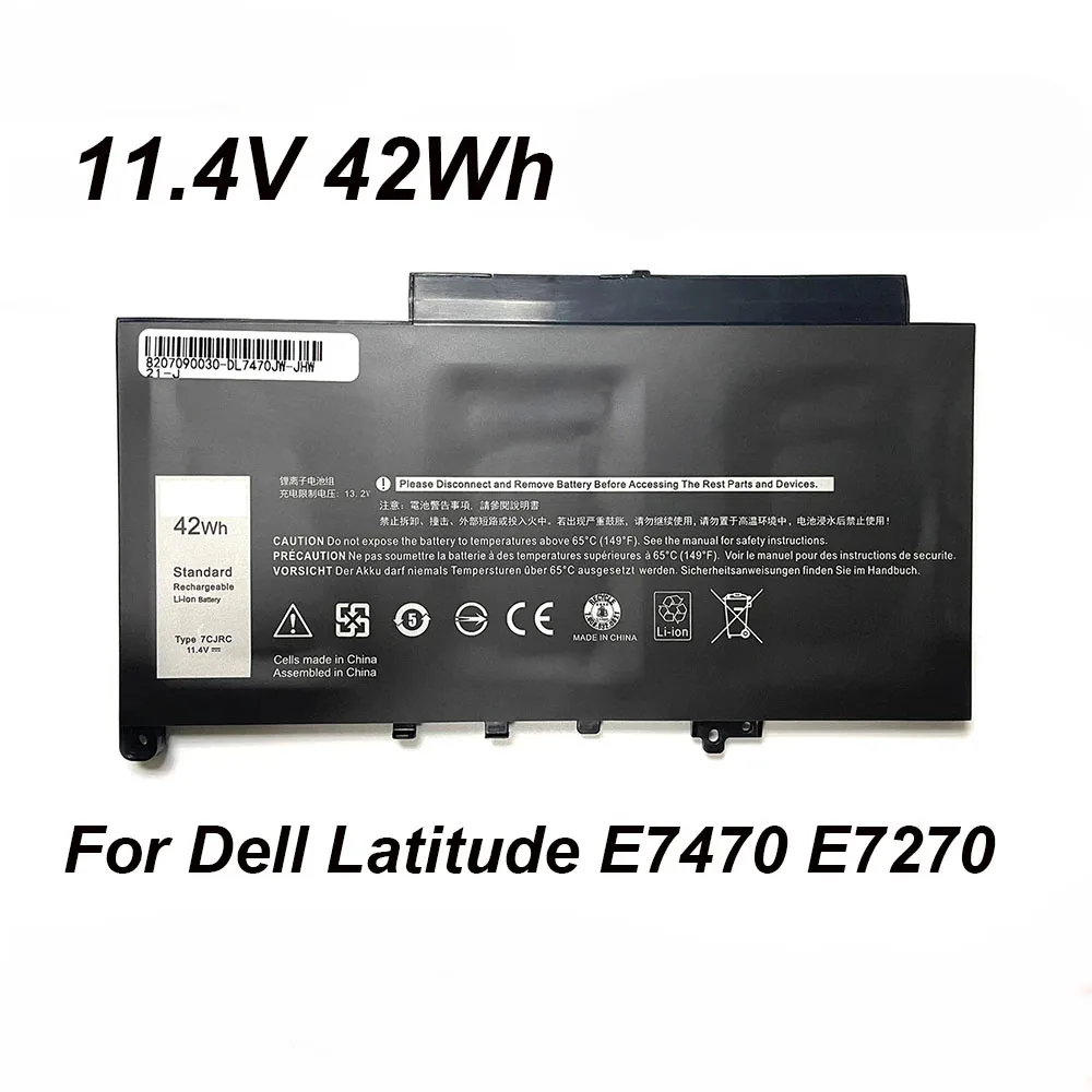 7CJRC F1KTM 021X15 21X15 11.4V 42Wh Laptop Battery  For Dell Latitude 12 E7270 E7470 Series Notebook