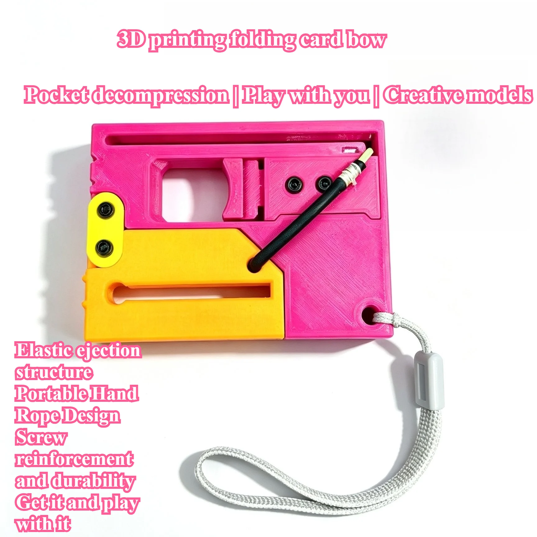 New 3D printed rubber band catapult toy outdoor shooting competition decompression pocket toy